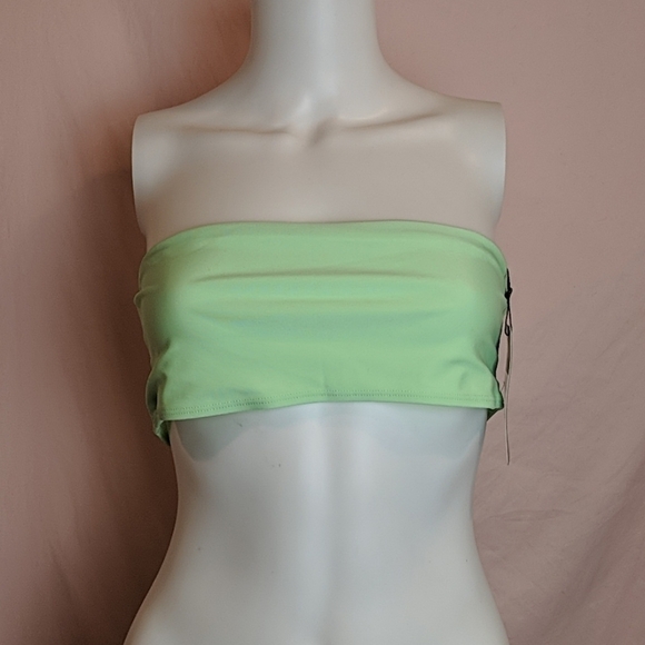PrettyLittleThing Green Bandeau Bikini Top size 6 - Picture 1 of 5